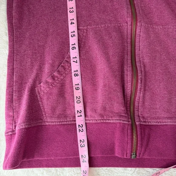 Patagonia Organic Cotton Zip Hoodie Berry Pink M Logo Front & Back - Picture 9 of 11